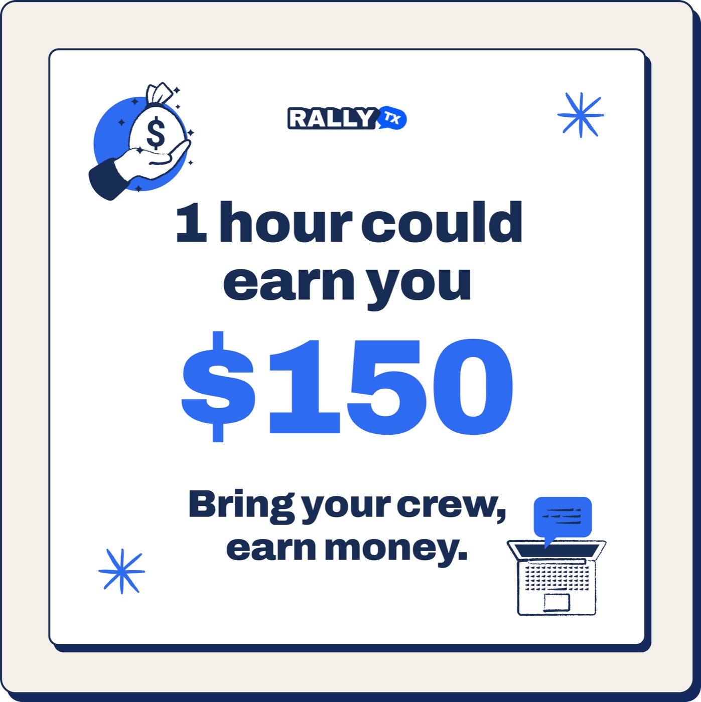 1 Hour $150 ad creative