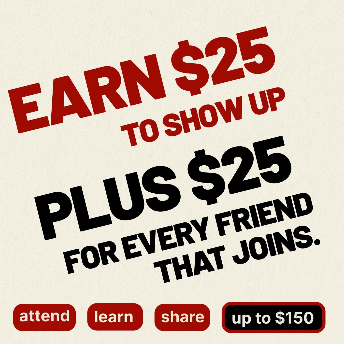 Earn $25 Red ad creative